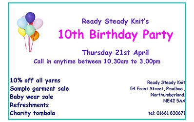 Ready Steady Knit’s 10th Birthday Party